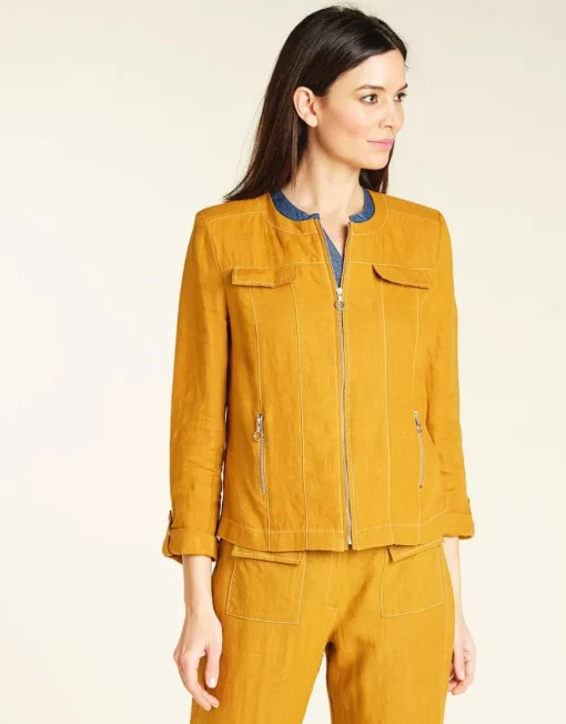 Veste lin safran