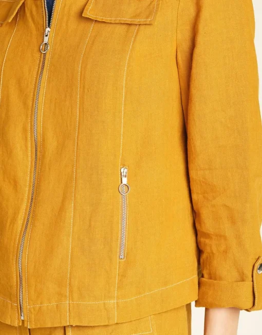 Veste lin safran