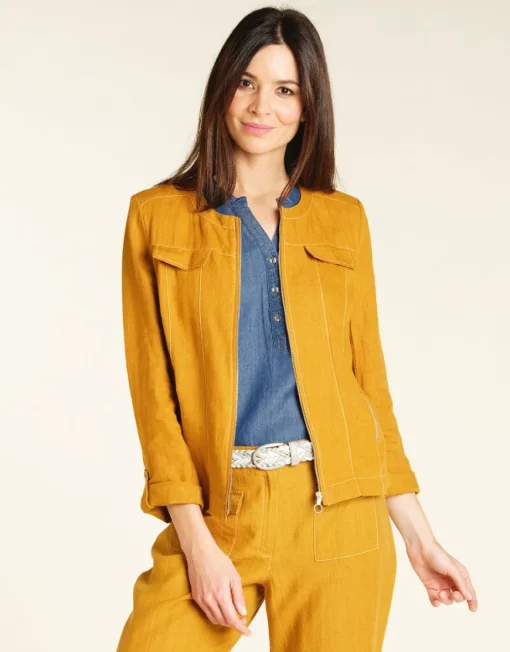 Veste lin safran