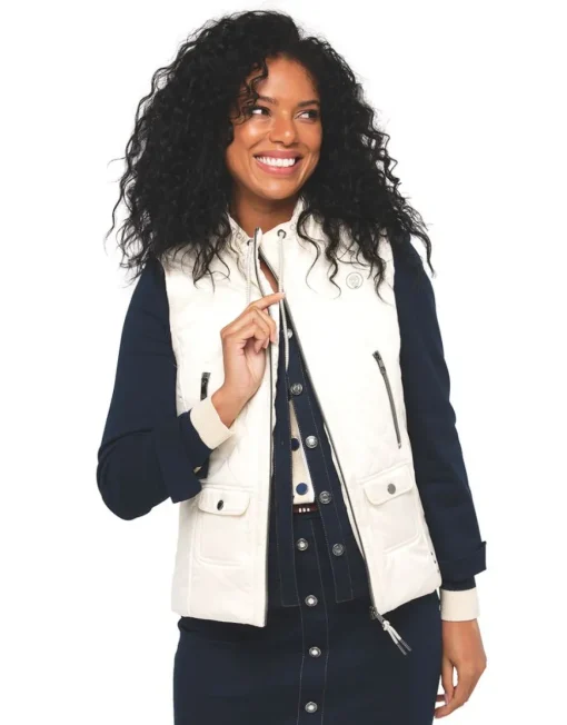 Veste sans manches beige